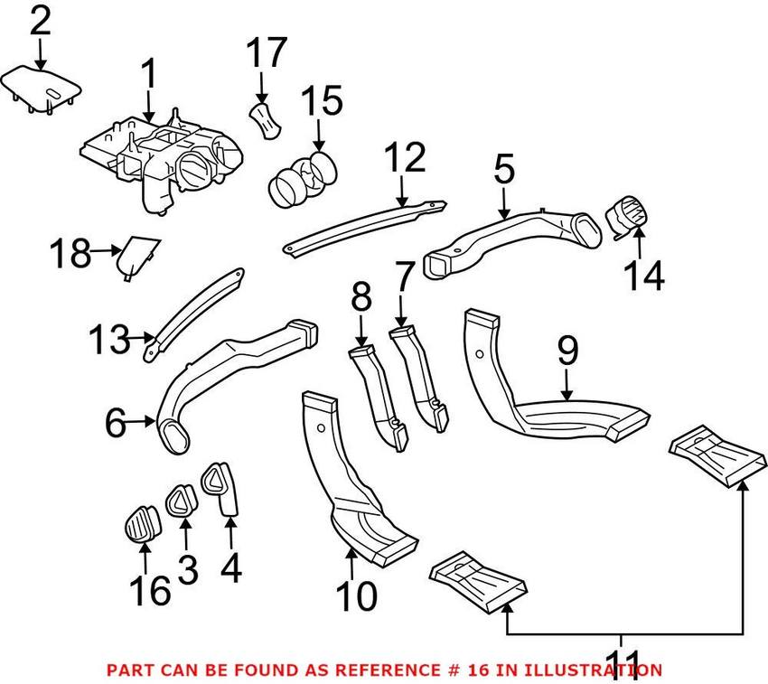 Mercedes Fresh Air Vent - Outer 20983001548522